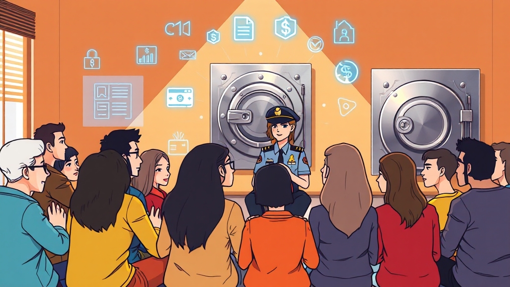 피해 발생 시 신고 및 대처 (cartoon 스타일)