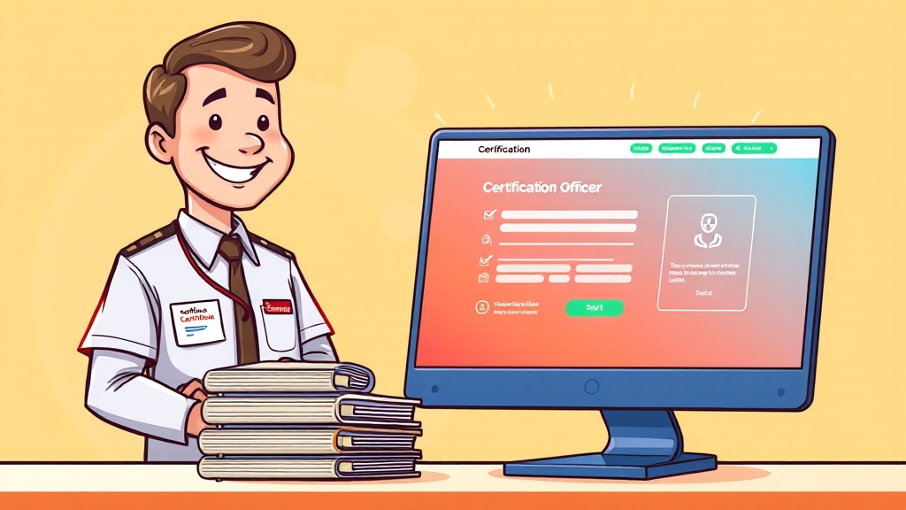 자격증 발급 절차 (cartoon 스타일)