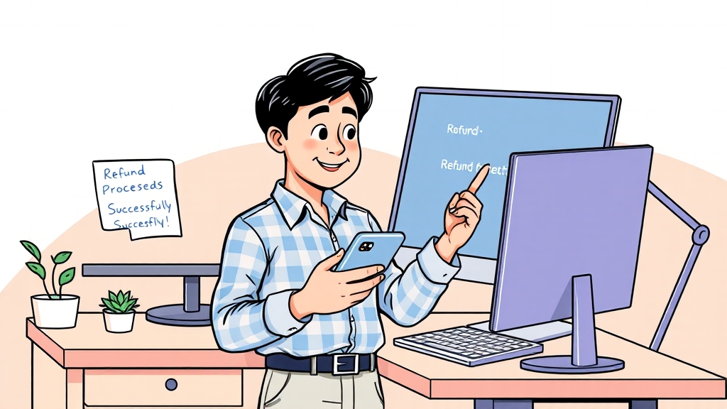 환급금 조회 방법 (cartoon 스타일)