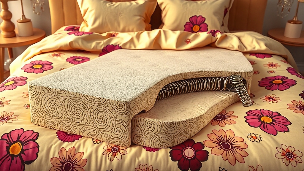 매트리스 소재별 특징 및 환경 (popart 스타일)