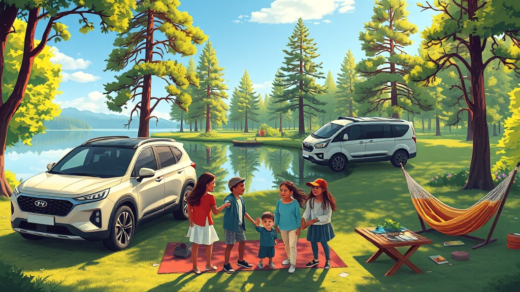 국산 하이브리드 차량 모델 비교 (illustration 스타일)