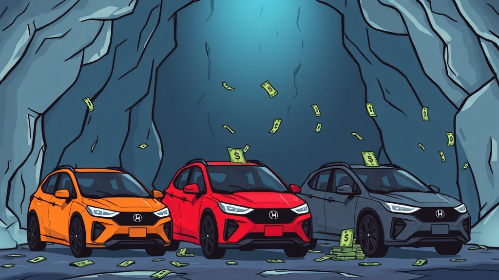 하이브리드 차량 단점 (cartoon 스타일)