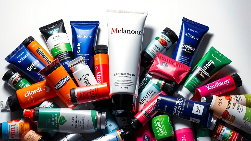 멜라논 vs 다른 미백 제품 (popart 스타일)