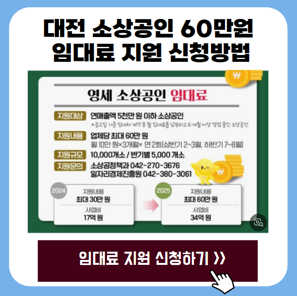 대전 소상공인 60만원 임대료 지원 신청방법 1 20250630 222151