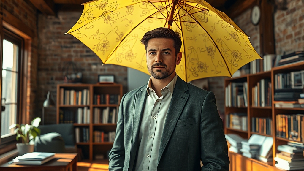 노란우산공제란? (realistic 스타일)