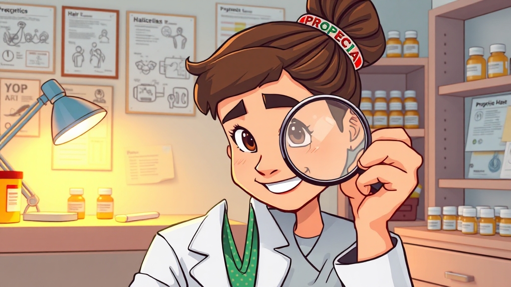 탈모 유형별 프로페시아 처방 기준 (cartoon 스타일)