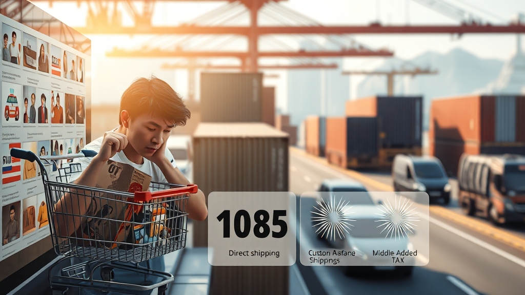 배송 옵션 및 통관 절차 (realistic 스타일)