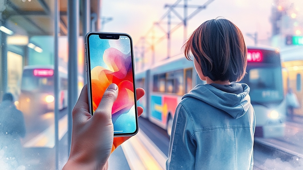 교통카드 사용 & 충전 (watercolor 스타일)