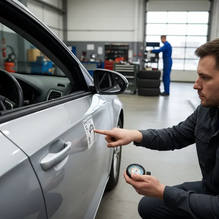 내 차량의 정확한 적정 공기압 수치를 확인하는 장소