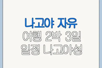 나고야 자유 여행 2박 3일 일정 나고야성 최신 정보 정리
