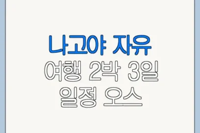 나고야 자유 여행 2박 3일 일정 오스 상점가 방문 전 꼭 확인할 사항