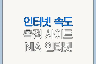 인터넷 속도 측정 사이트 NIA 인터넷 속도 느려짐 원인 최신 정보 정리