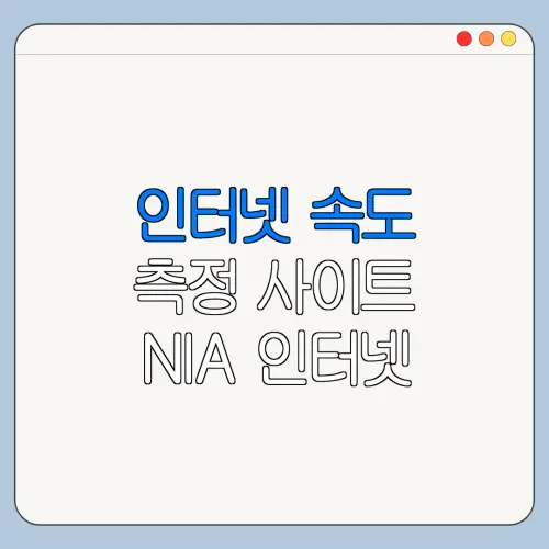 인터넷 속도 측정 사이트 NIA 인터넷 속도 느려짐 원인 최신 정보 정리