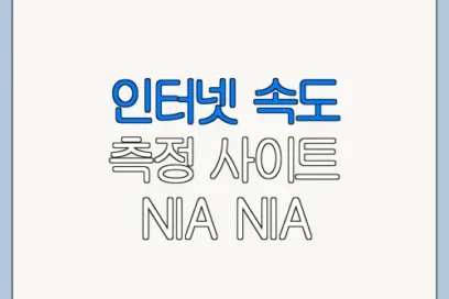 인터넷 속도 측정 사이트 NIA NIA 바로가기 확인 방법