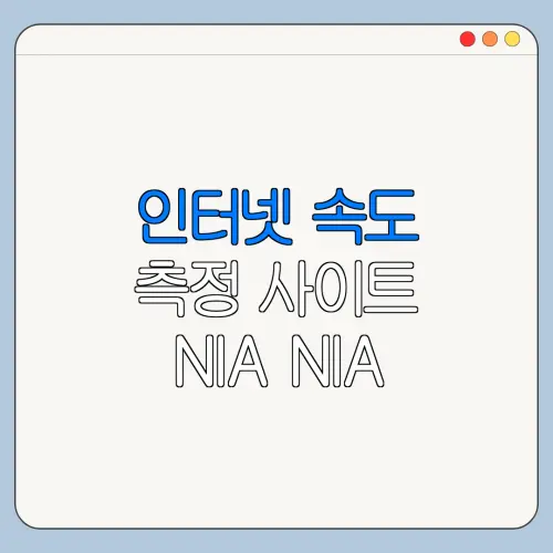 인터넷 속도 측정 사이트 NIA NIA 바로가기 확인 방법