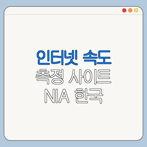 인터넷 속도 측정 사이트 NIA 한국 지능 정보 사회 진흥원 이용 전 확인사항