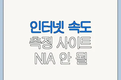 인터넷 속도 측정 사이트 NIA 안 될 때 오류 해결 방법