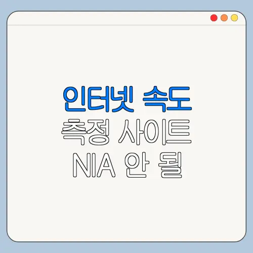 인터넷 속도 측정 사이트 NIA 안 될 때 오류 해결 방법