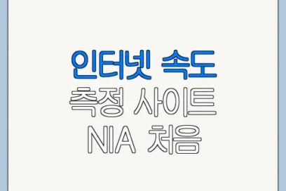 인터넷 속도 측정 사이트 NIA 처음 이용하는 사람을 위한 쉬운 안내