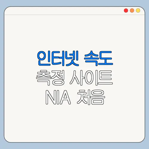 인터넷 속도 측정 사이트 NIA 처음 이용하는 사람을 위한 쉬운 안내