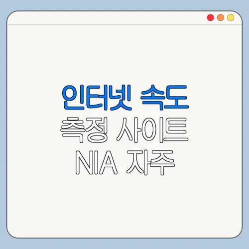 인터넷 속도 측정 사이트 NIA 자주 묻는 질문과 주의사항