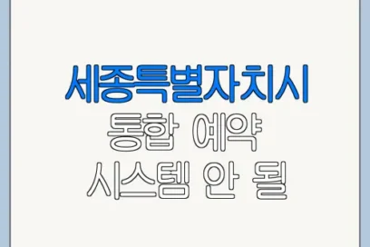 세종특별자치시 통합 예약 시스템 안 될 때 오류 해결 방법