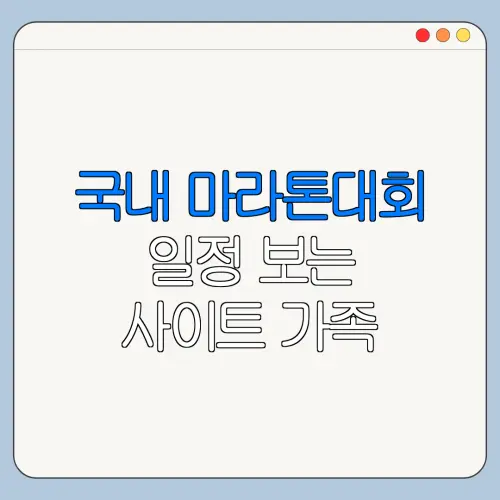 국내 마라톤대회 일정 보는 사이트 가족 여행 방문 전 체크리스트